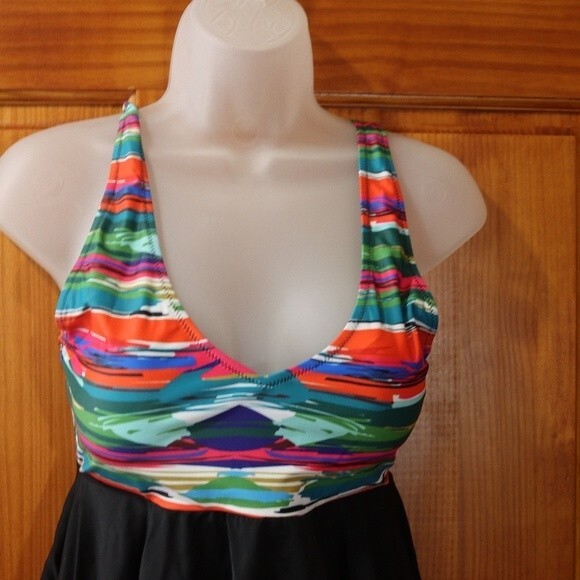 Unbranded Swimsuit Tank Top Acymmetric Flowy Swim Top Small - Picture 9 of 10